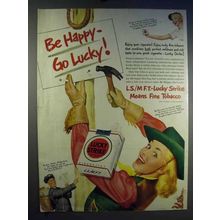 1950 Lucky Strike Cigarettes Ad - Be Happy Go Lucky!