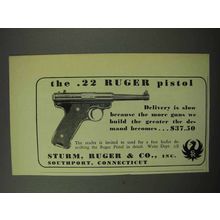 1950 Ruger .22 Pistol Ad - Delivery is Slow