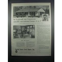 1954 United States Steel Homes Ad - Lynwood Gunnisons
