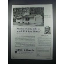 1954 United States Steel Homes Ad - Satisfied Owners