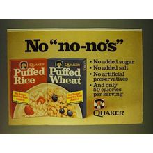 1979 Quaker Puffed Rice and Puffed Wheat Cereal Ad