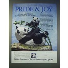 1989 Franklin Mint Ad - Pride and Joy by D.J. Shinn - The zoological society