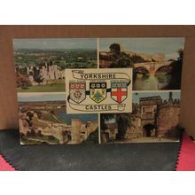 multiview, YORKSHIRE CASTLES.. used postcard Colourmaster 1976 postmark. =