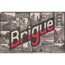 Brigue Switzerland Rare Antique Big Letters Postcard