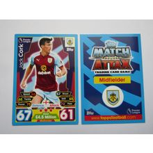 63. Jack Cork - Burnley - Match Attax 2017/18 Football Card EF1