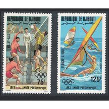 Djibouti Volleyball Surfing Olympic Games Los Angeles 1984 2v 1983 MNH