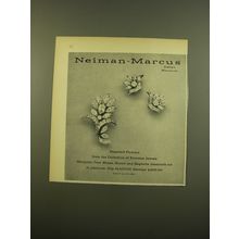 1961 Neiman-Marcus Clip and Earclips Advertisement - Diamond Flowers