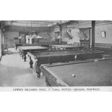 Lewis Billiard Hall Royal Arcade Norwich Snooker Old Norfolk Postcard