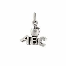 Sterling Silver Apple Abc School Pendant
