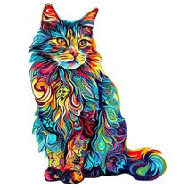 Wooden puzzle Cat Gift Box Exquisite Gift Irregular animal shape puzzle