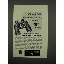 1957 Bausch & Lomb Binoculars Ad - Own World's Best