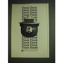 1984 U.S. Forest Service with Smokey the Bear Ad - Think Think Think Think
