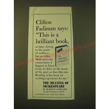 1951 University of Chicago Press Ad - The Meaning of Shakespeare
