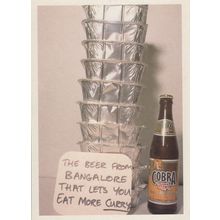 Cobra Beer Alcohol Eat More Indian Curry Advertising Postcard