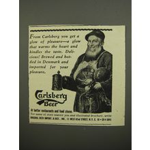 1952 Carlsberg Beer Ad - From Carlsberg you get a glow of pleasure