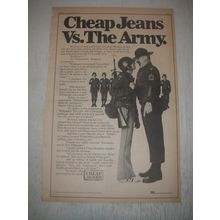 1973 Cheap Jeans Ad - Cheap Jeans vs. The Army