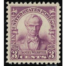 725, Mint Superb NH 3¢ Webster ** Stuart Katz