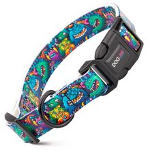 Dog Pet Monsters Quick Release Printed Collar 1" x 15"- 23"