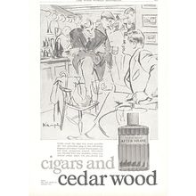 CEDAR WOOD AFTER SHAVE (Cigars) :- Original Vintage 1961 Advert <> UK-POST FREE
