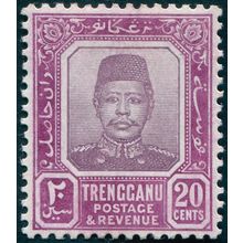 Trengganu 1910 20c dull & bright purple SG11 unused