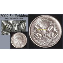 Australia 2009 5c Echidna ~ Die Chip/Cud on Front Claw - Circulated [3a]
