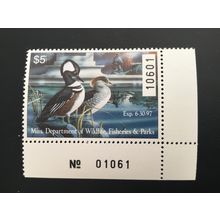 ICOLLECTZONE US Mississippi 1996 MS21 Plate # Duck Stamp VF NH