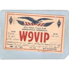 MN Minnapolis Postcard QSL Card W9VIP Bud Rockford 2216 Aldrich Ave So w/P~238