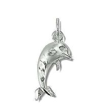 Sterling Silver Diamond Cut Dolphin Pendant