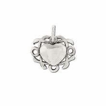 Sterling Silver Heart Hugs & Kisses Ornate Pendant