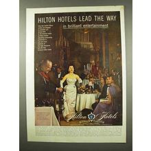 1956 Hilton Hotels Ad - Lead the Way in Entertainment