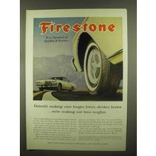 1965 Firestone Tires Ad - Cars Longer, Lower, Sleeker