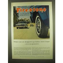 1965 Firestone Tires Ad - Farther, Faster, Longer