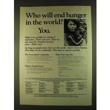 1980 The Hunger Project Ad - Who Will End Hunger? You
