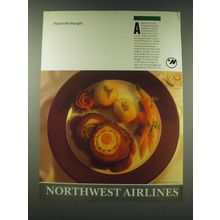 1989 Northwest Airlines Ad - Food with thought