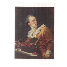 THE INSPIRATION by J H Fragonard unused postcard musee du Louvre =
