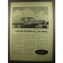 1952 Buick Roadmaster Car Ad - It gives this old familiar sign new meaning