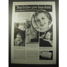 1933 Lux Toilet Soap Ad - Helen Twelvetrees - Don't let love grow hum-drum