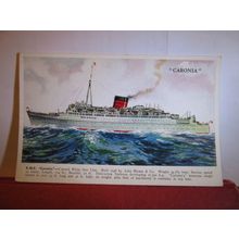 R.M.S. "CARONIA" STEAMSHIP, WHITE STAR Cunard Line. unused vintage postcard #