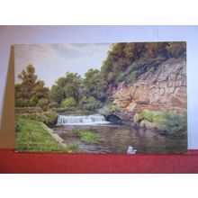 WEIR ON THE SID, SIDMOUTH, Devon by A R Quinton unused postcard by J. Salmon =