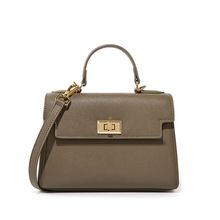 Genuine Leather Women Top Handle Straw Crossbody Bags Bronze