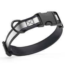 Dog Pet Reflective Collar With QR Buckle - Black 3/4" W 15-25" L