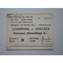 LIVERPOOL v CHELSEA FA Cup Semi-Final 27/03/1965 - Match Ticket