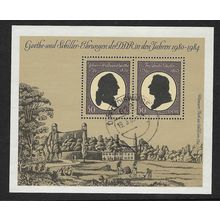E. GERMANY DDR 1982 VON GOETHE & SCHILLER MINATURE SHEET USED/CTO SG MS E2390 #2