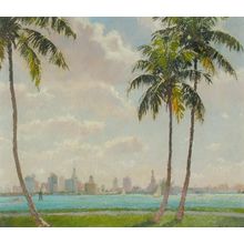 The Miami Skyline Poster Canvas Movie Film Print A0 A1 A2 A3 A4 A5 A6 Art Wall D