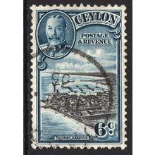 CEYLON: KING GEORGE V - 6c COLOMBO HARBOUR USED (G21)