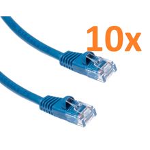 Lot of 10 - Cat5e UTP Booted Ethernet Patch RJ45 Internet Cable BLUE - 10 feet