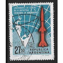 ARGENTINA REP 1966 AIR 27p.50 ROCKET & ANTARCTIC MAP SG1166 FINE USED#2