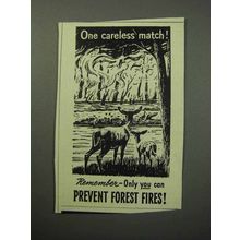 1958 Prevent Forest Fires Ad - One Careless Match!