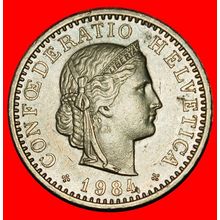 Ⰶ LIBERTY (1881-2025): SWITZERLAND★20 RAPPEN 1984 DIES 2+B★LOW START★NO RESERVE