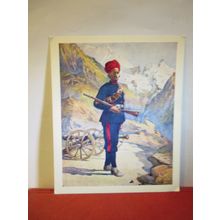 PUNJABI gunner, INDIAN ARTILLERY by A C Lovett postcard National Army Museum =